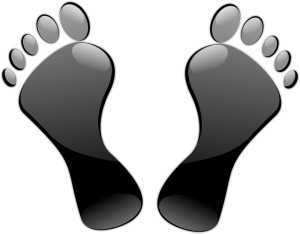 https://pixabay.com/en/feet-toes-footprints-black-glossy-150541/