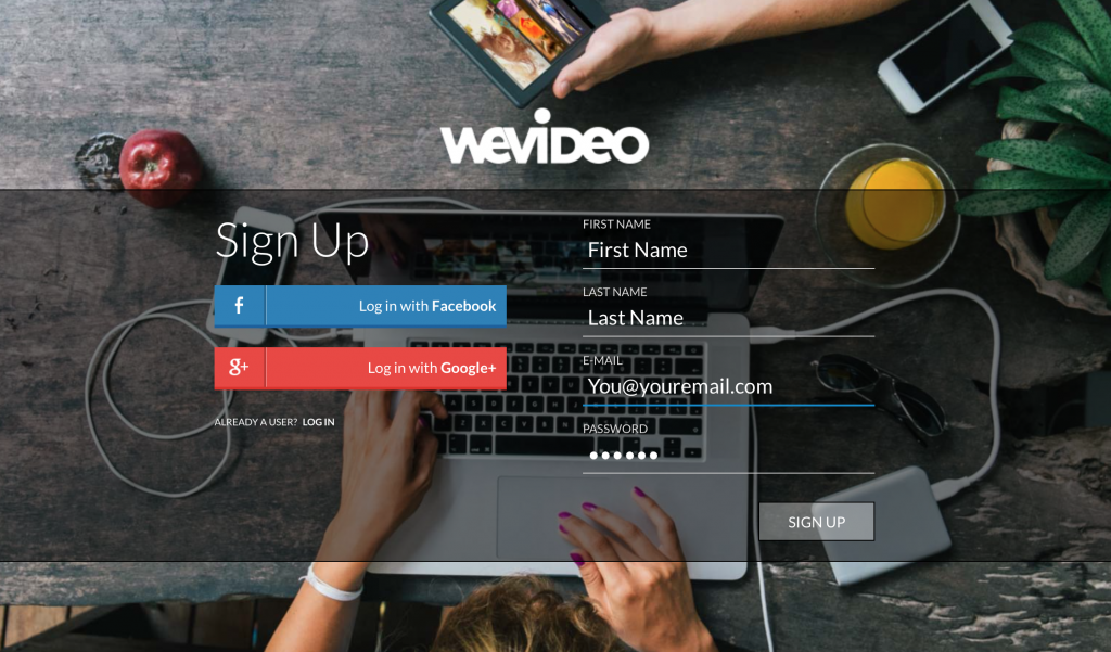 Sign Up for we video- screenshot