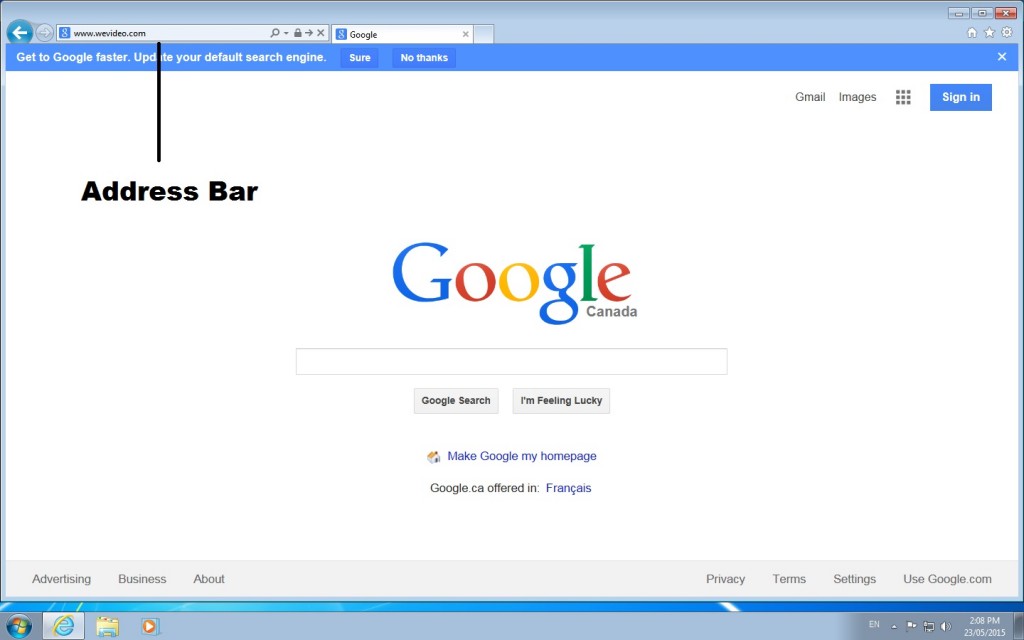 address bar - screenshot