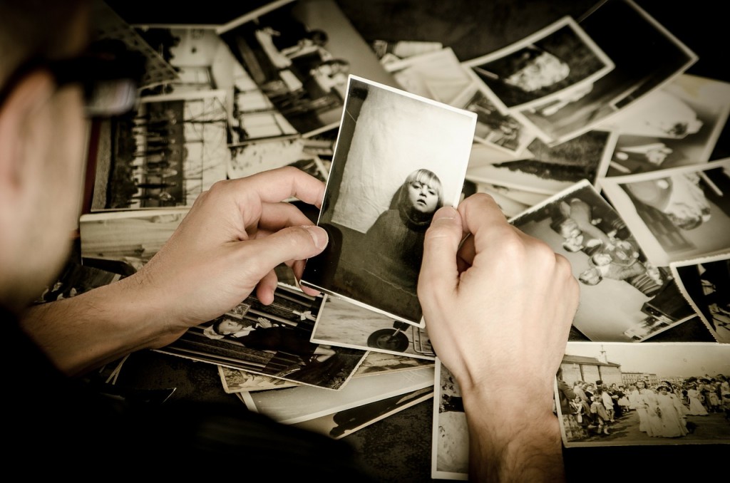 a pile of black and white pictures