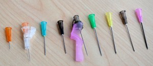 Variety of needles with different gauges and lengths