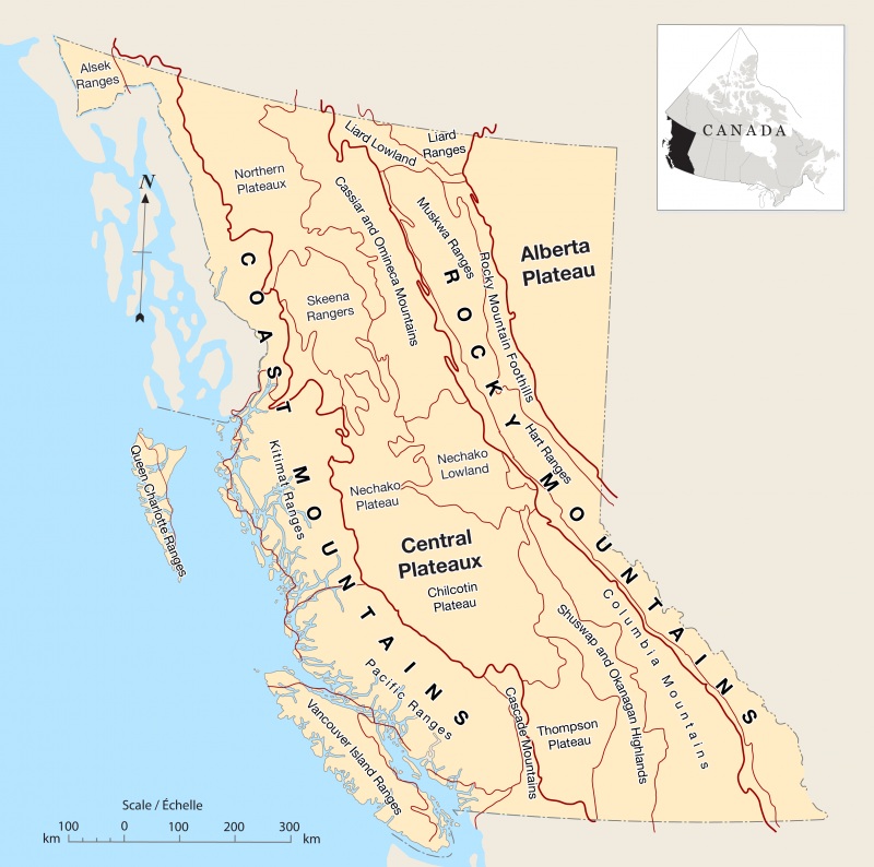 Bc Mountain Ranges Map Introduction – British Columbia In A Global Context