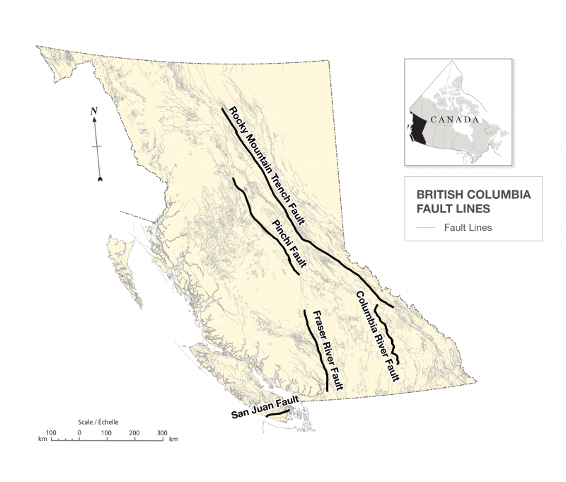 Figure 3. British Columbia fault lines