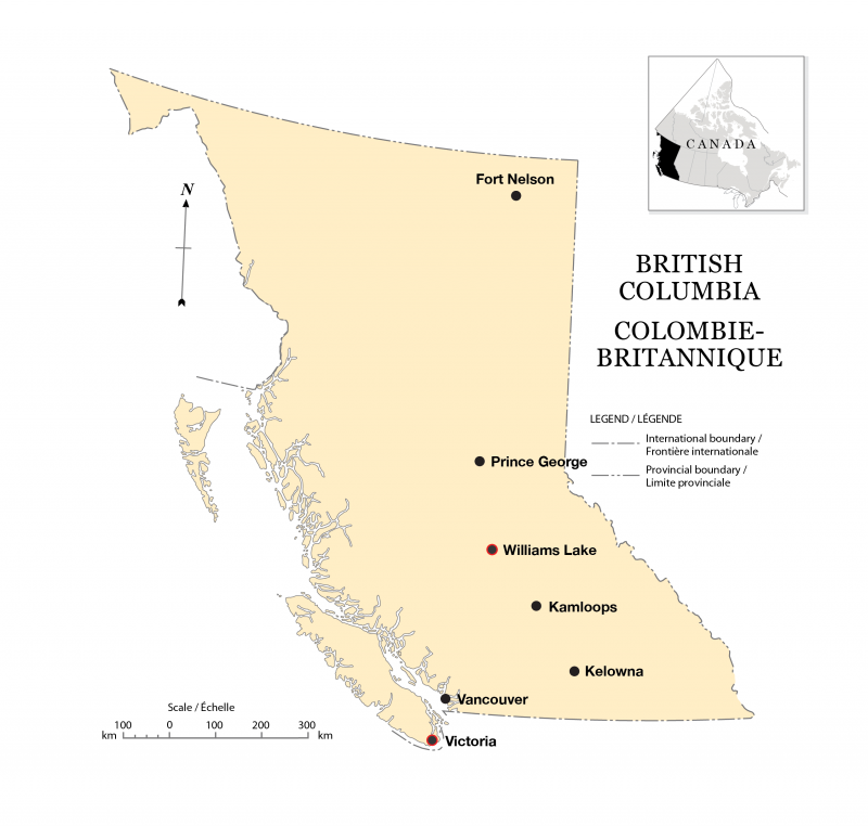 Figure 4.1. Locations of Victoria and Williams Lake
