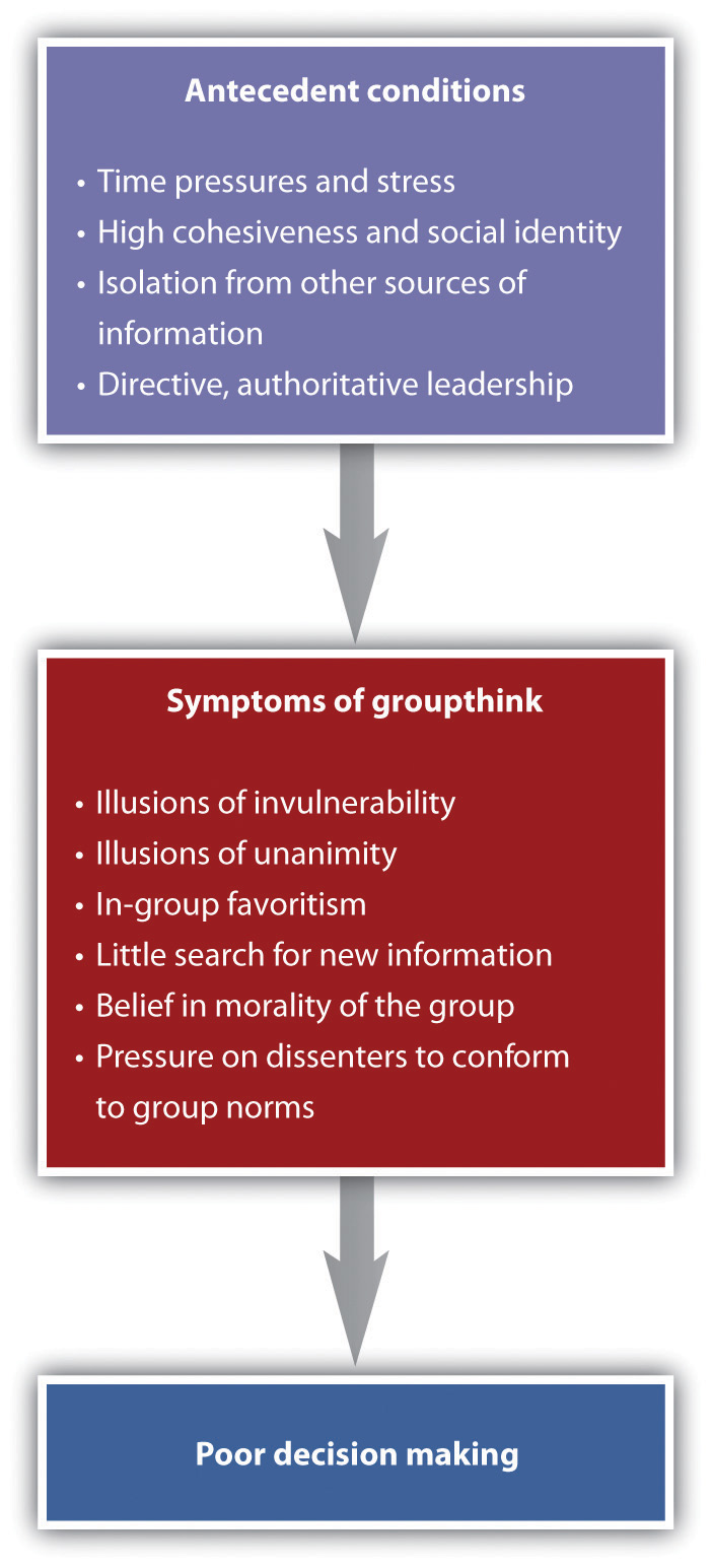 Causes and Outcomes of Groupthink. Long description available.
