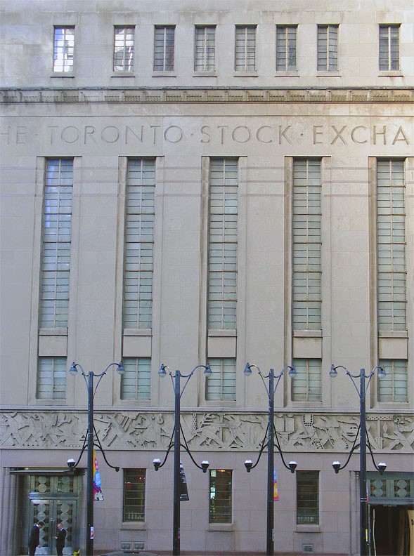 The outside of the Toronto Stock Exchange is shown here.