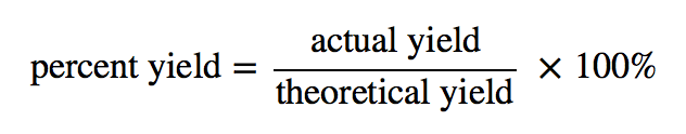 Image result for percent yield formula