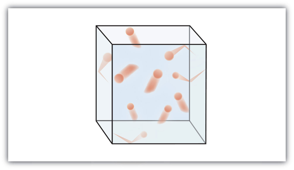 gas particles in container