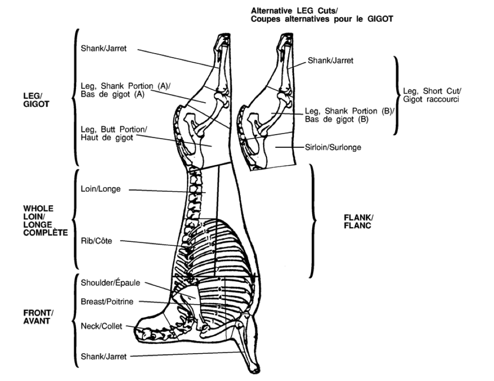 wholesale cuts of lamb