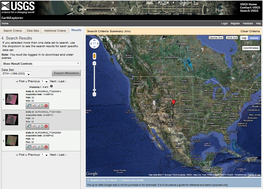 Preview image of Landsat scene retrieved from EarthExplorer site