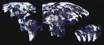 Satellite images of earth spliced together