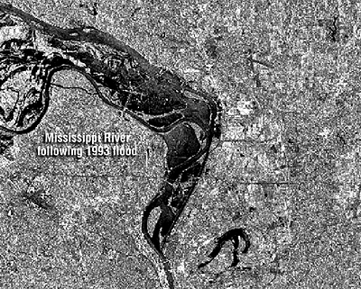 Satellite image of Mississippi flooding