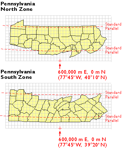 Pennsylvania North Zone (top) and Pennsylvania South Zone (bottom)