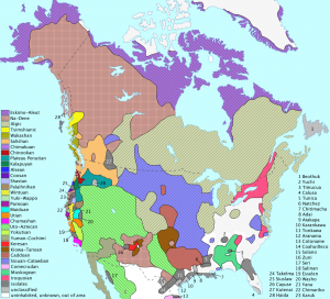 Pre-contact distribution of Aboriginal language families. CC BY 2.0.