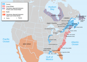 European claims and spheres of influence in North America, 1702
