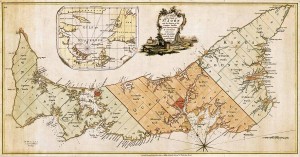 Prince Edward Island in 1775, showing the proprietors' land parcels.