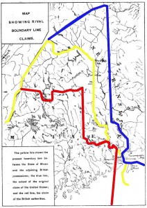 In the 1840s the Americans gobbled up chunks of New Brunswick, the Columbia District on the west coast, and an important part of the Red River Settlement. 