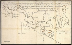 Clayoquot Sound as mapped in 1791 by Francisco de Eliza.
