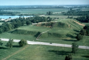 The Cahokia Mounds, now a State Historic Site in Illinois.