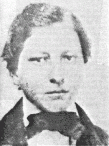 Louis Riel, at 14 years, preparing to leave Red River for Montréal.