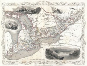 John Tallis’ c.1850 map of Canada West.
