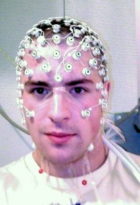 Man wearing an EEG Cap