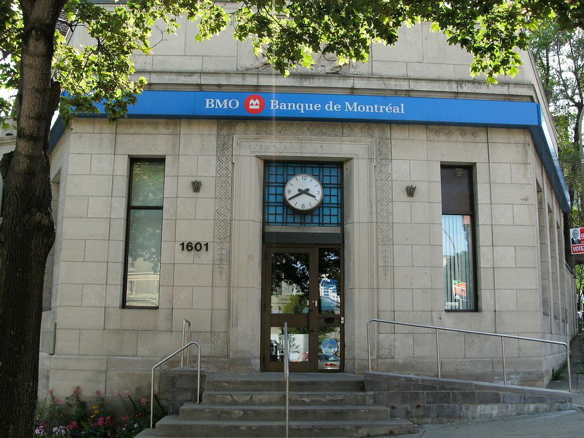 Outside of a Bank of Montreal location