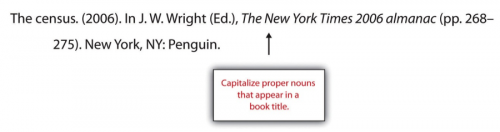 The census. (2006). In J.W. Wright (Ed.), The New York Times 2006 alamanac (pp.268-275). New York, NY: Penguin.