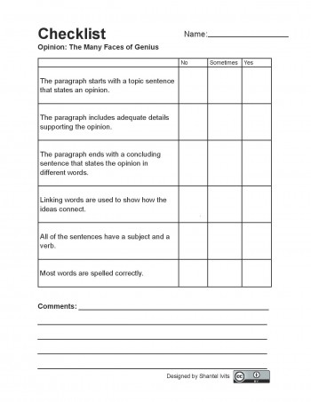 Appendix 2: Writing Assessment Checklists – BC Reads: Adult Literacy ...