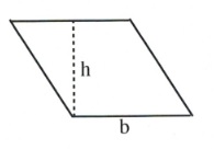 Rhombus with base b and height h.