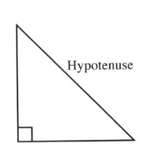 Right traiangle identifying the hypotenuse