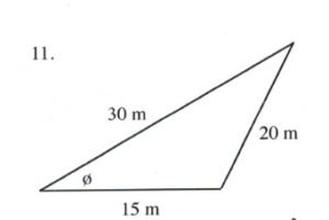 Triangle with sides of 30, 20 and 15 m