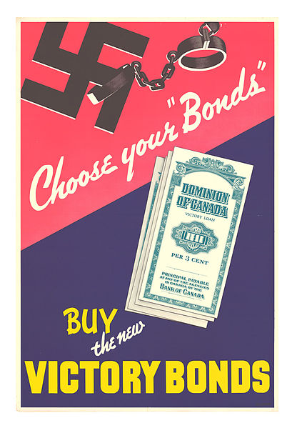 Poster advertising victory bonds. Long description available.