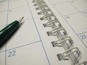 A paper calendar agenda