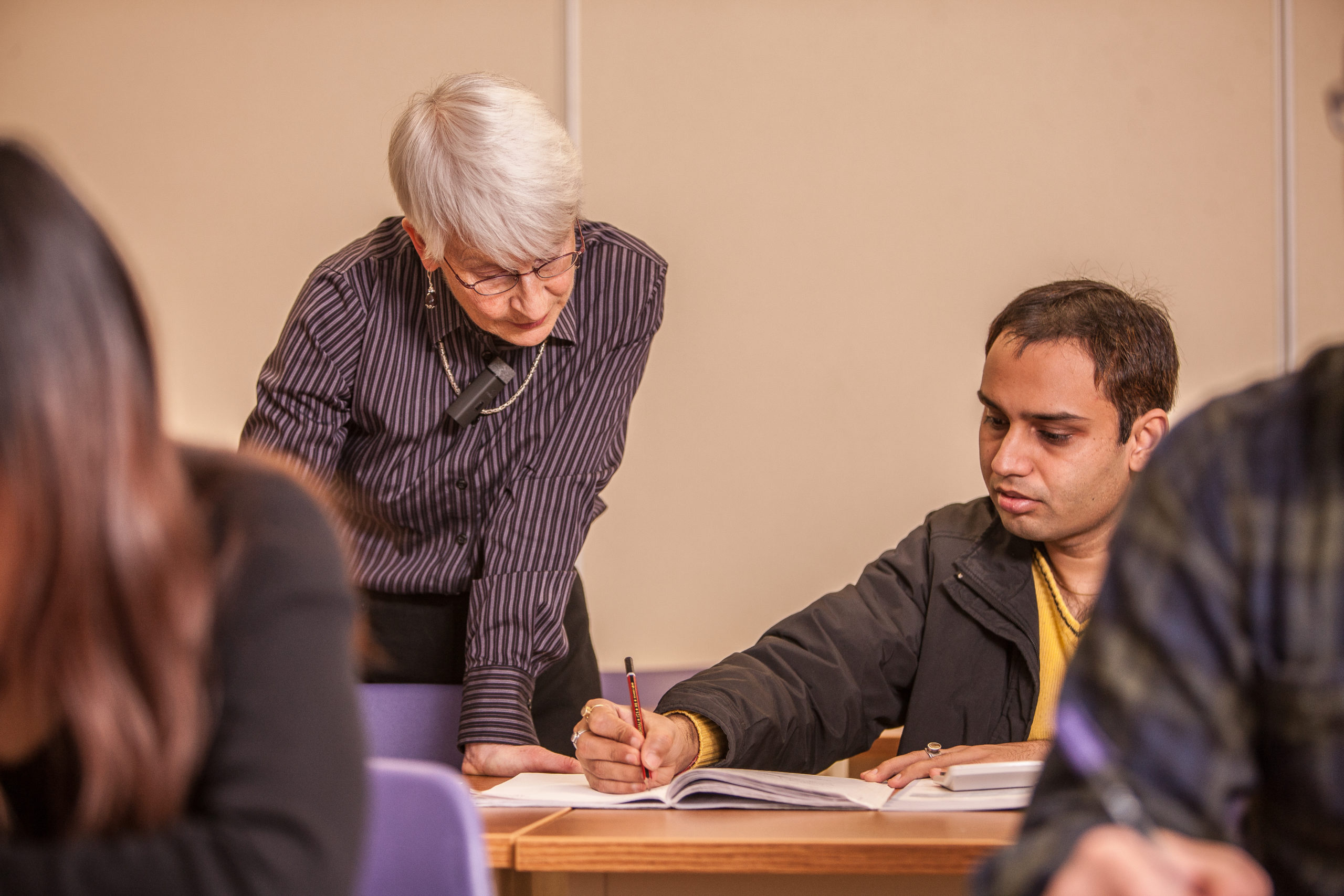 A person getting help with their homework