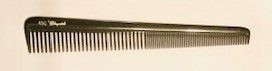 A comb where the teeth get shorter towards one end.