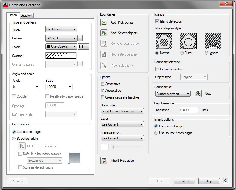 Is it possible to use a hatch pattern inside a block where the scale of the  hatch automatically follows the scale of the viewport in AutoCAD?