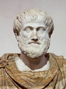 A statue of Aristotle.