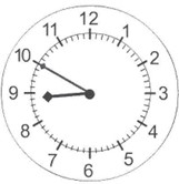 the hour hand is between 8 and 9, the minute hand is pointing at 10