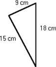 a triangle whose sides are 9cm, 15cm, 18cm