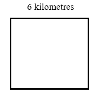 a square whose sides are 6km