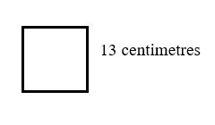 a square whose sides are 13 cm