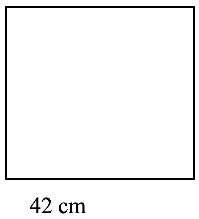 square. side 42 centimetres