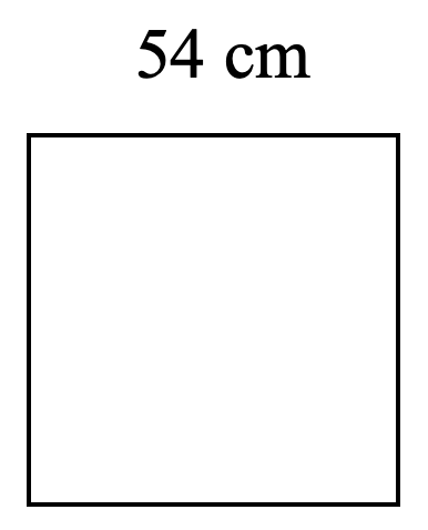 square. 54 centimetres