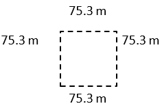 A square. Each side is labelled 75.3 m.