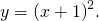 \,y={\left(x+1\right)}^{2}.