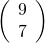 Rendered by QuickLaTeX.com \left(\begin{array}{c}9\\ 7\end{array}\right)