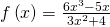 f\left(x\right)=\frac{6{x}^{3}-5x}{3{x}^{2}+4}