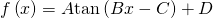 Rendered by QuickLaTeX.com f\left(x\right)=A\mathrm{tan}\left(Bx-C\right)+D
