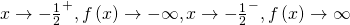 \,x\to -{\frac{1}{2}}^{+},f\left(x\right)\to -\infty ,x\to -{\frac{1}{2}}^{-},f\left(x\right)\to \infty \,